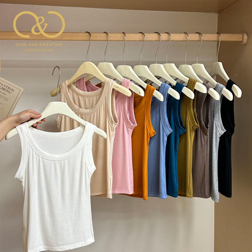 （合作款）（两件起购，单拍不发）C&C升级款女士螺纹棉打底背心10色可选 商品图0