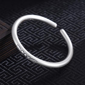 子佩集S999银【莲韵芳华】手工纯银手镯原创设计【55023164】2503