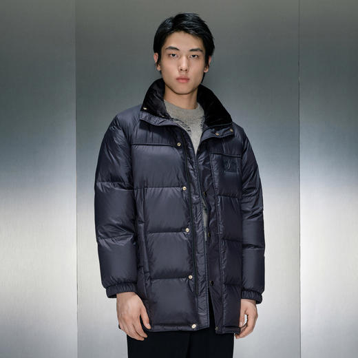 GXG男装 黑色立领长款羽绒服 冬季热卖羽绒服 GEX1D2429944 商品图2