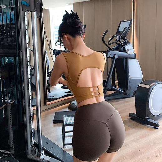 【限时秒】YOGACODE【火树银花系列】性感运动背心带胸垫不跑杯拼接网纱美背瑜伽背心DWB115122 商品图2