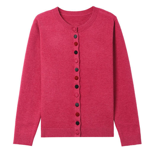 CC-101-F957圆领彩扣针织衫开衫女士春秋短款毛衣外套春装2025年新款外搭上衣 商品图4