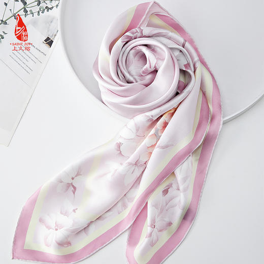 SAINTJOY/上久楷 真丝方巾 幽兰丝蕴  FJS24017 商品图7