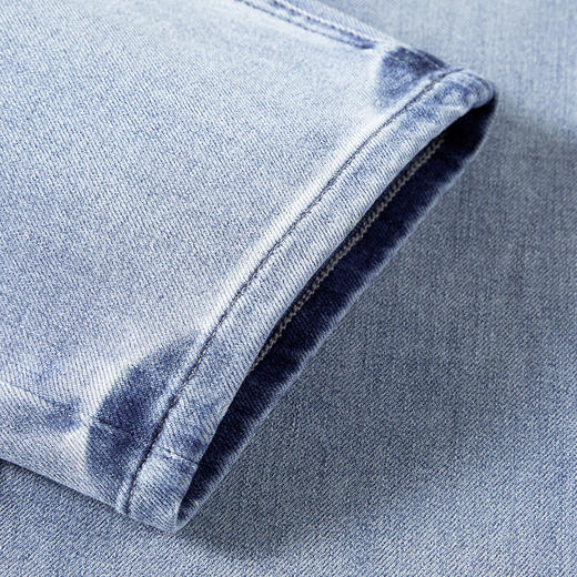 GXG男装 蓝色锥形水洗牛仔裤修身长裤 牛仔裤G24X052018 商品图4