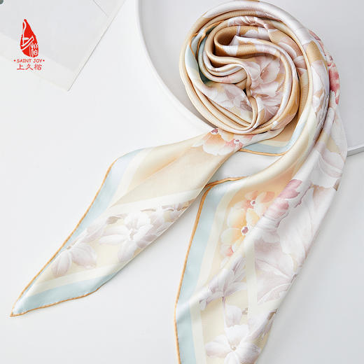 SAINTJOY/上久楷 真丝方巾 幽兰丝蕴  FJS24017 商品图6