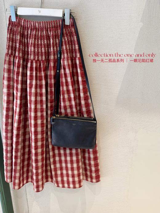 极其稀有孤品 | 一眼沦陷红裙子 100%色织格纹长绒棉 砖红色 商品图4