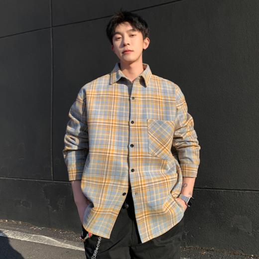 【真维斯休闲时尚情侣格子衬衫外套】🉑单穿也完全ok‼ 春季温差大 必入 包容度很好 💯弧形衣摆 很洋气 整体版型是走的一个韩系休闲廓形 商品图3