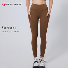 跨境原单双面磨毛高腰提臀瑜伽健身裤双测口袋设计时尚休闲DK95082