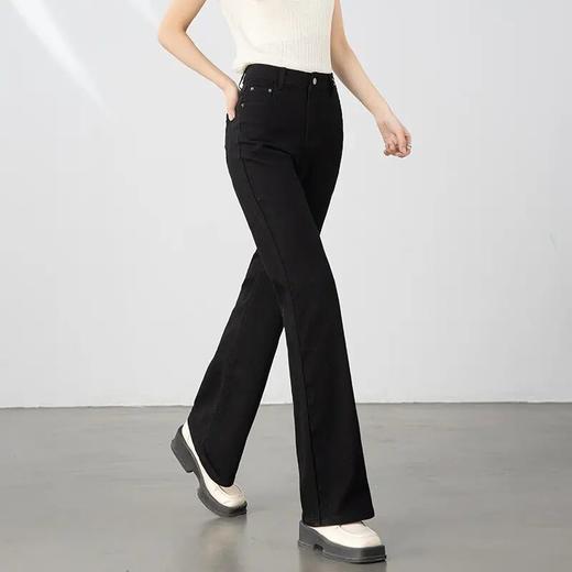 【高货rg】全新升级【铂金会员165/天猫219/差价54】(35610) 洛诗琳25春新款高腰牛仔微喇裤韩版休闲宽松筒喇拖地长裤 商品图2