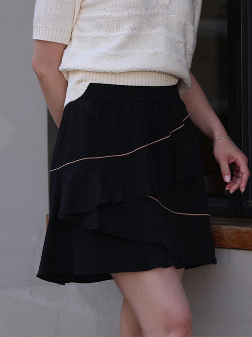 TYNVIE 层叠荷叶边短裙 - 黑色 商品图5