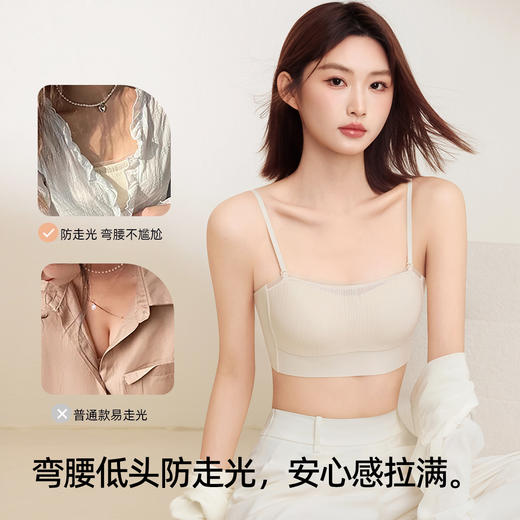 熳洁儿 抹胸内衣防走光蕾丝轻薄聚拢文胸大U背美背收副乳25251502 商品图2