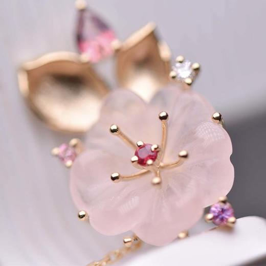 桃花朵朵粉晶耳环【现货/可定制】 商品图1