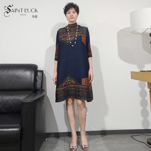 SAINT L’UCK/圣媛女装时尚褶皱连衣裙SA125L03 商品图0