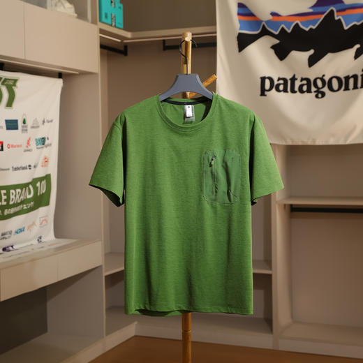 韩帼面料！2025接触凉感机能户外激咣孔透气吸湿夏季男士口袋短袖T恤 商品图1