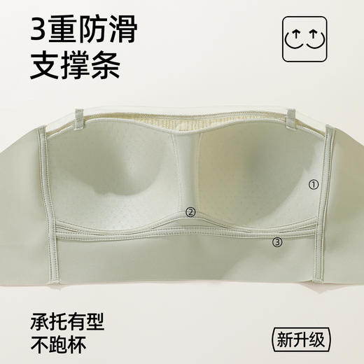 熳洁儿 抹胸内衣防走光蕾丝轻薄聚拢文胸大U背美背收副乳25251502 商品图5