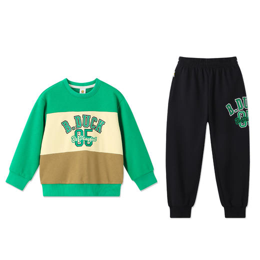 【套装】B.Duck小黄鸭童装男童套装卫衣卫裤春秋儿童长袖2件套105-150 BF3582928 商品图3