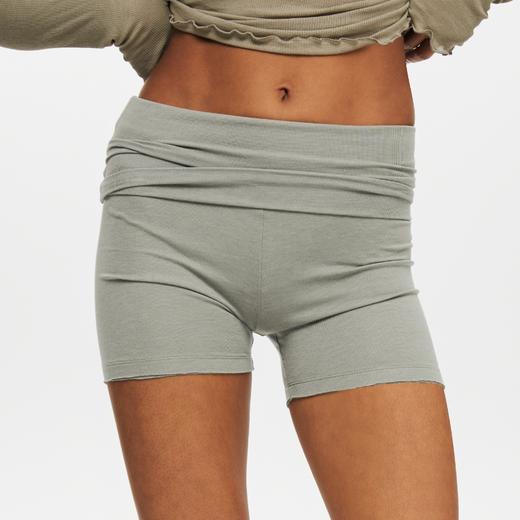 oneup莫代尔羊毛堆叠翻折弹力修身散口短裤 商品图3