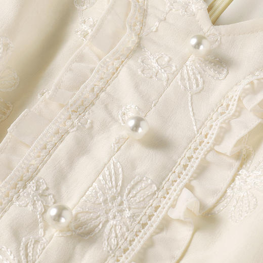 2025年春季新款大码女装甜美气质裙子胖妹妹花边V领连衣裙9951892763 商品图4