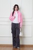 WHO KNOWS 休闲百搭粉色抽绳长袖上衣 20091 商品缩略图1