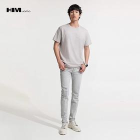 HIM漢崇  简约字母压印圆领T恤男士舒适透气休闲短袖上衣 2026夏季