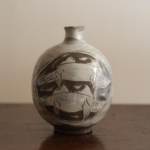 日本手绘双鱼花器 商品图0