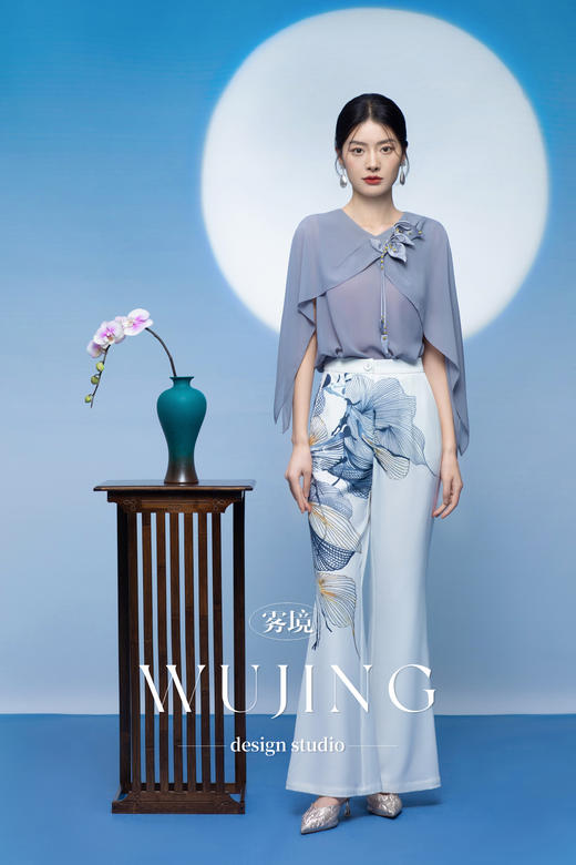 3205003 烟岚云岫 韩国进口水晶乔其纱上衣 雾境 商品图3