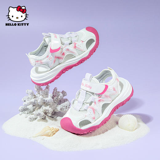 HelloKitty童鞋女童夏季凉鞋包头儿童运动凉鞋女孩沙滩鞋26-37 K4526841 商品图1