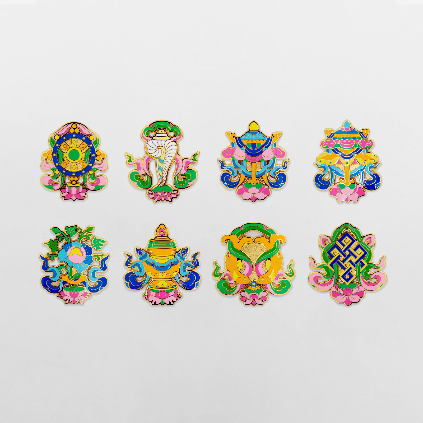 布达拉宫吉祥八宝冰箱贴/磁吸徽章（两用）