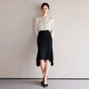 IWY/时髦小姨风穿搭套装新款香槟色长袖衬衫两件套黑色鱼尾半裙B523+S2207 商品缩略图2