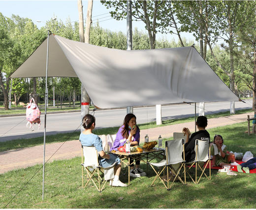 【户外黑科技天幕！UPF50+山野会客厅】加厚黑胶，25°C恒温天幕，冬暖夏凉！加粗天幕杆，可抗6级大风，多层拒水工艺，防雨防晒便携，露营涂银遮阳棚布，户外野营凉棚野餐！ 商品图11