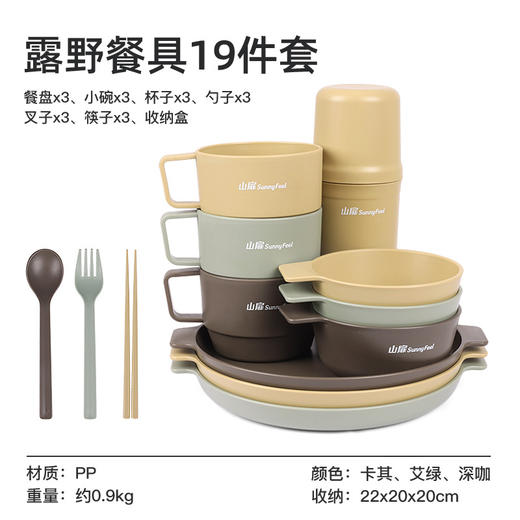 SunnyFeel山扉户外餐具套装_便携野营野餐儿童成人碗筷旅行套装 商品图5