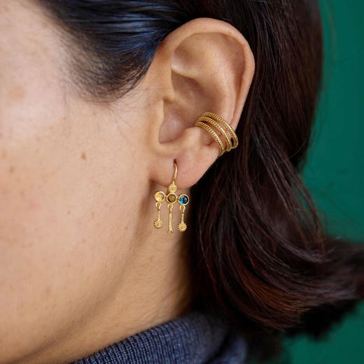 订购10周到｜Dorothee sausset-FRIDA MINI BO-伦敦蓝 黄水晶 耳环［法国设计师］ 商品图0
