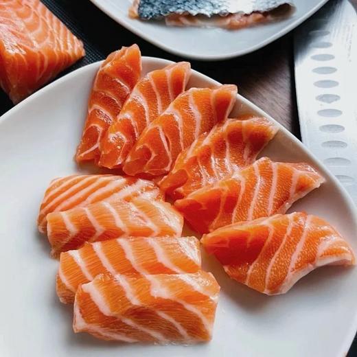 新疆切片三文鱼【顺丰京东包邮，连云港仓发货】每日鲜切️89元秒杀3盒️冰川纯净富氧活水36个月慢养0海洋污染甄选精华部位鲜嫩润滑基地直邮 商品图1