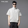 PINLI品立2025夏季新款男士立领半拉链短袖衬衫时尚简约纯色衬衣GD252113294 商品缩略图4