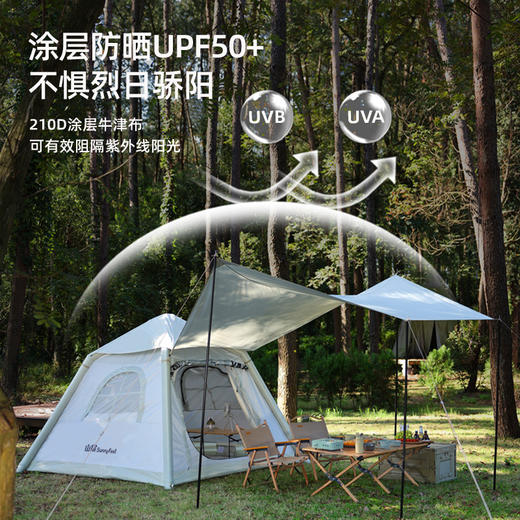 SunnyFeel山扉户外精致露营自动充气帐篷_免搭建防雨营地帐篷天幕 商品图2