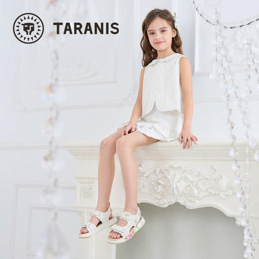 泰兰尼斯儿童闪灯凉鞋夏季新款公主凉鞋女童休闲闪灯凉鞋儿童鞋子T07X5B6220 商品图4