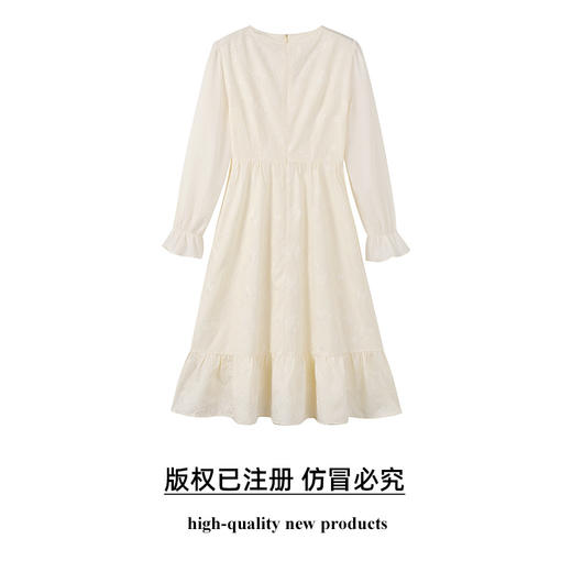 2025年春季新款大码女装甜美气质裙子胖妹妹花边V领连衣裙9951892763 商品图2