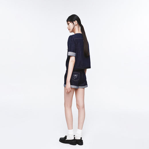 Herlian2025年新款女士原色翻边牛仔短裤A字时尚百搭 商品图2