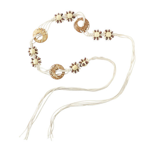 三彩2025新款波西米亚民族风蜡绳木珠编织腰链腰带配饰旅游流苏女 商品图3