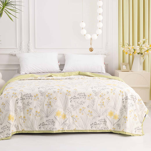 多喜爱 悦雅夏薄被/空调被（碧波花影/涧溪/豆蔻紫鸢/虞梦）【浪漫花边】【全棉面料】【进口七孔纤维】斜纹织造 可机洗水洗 榈棉/印花 商品图7