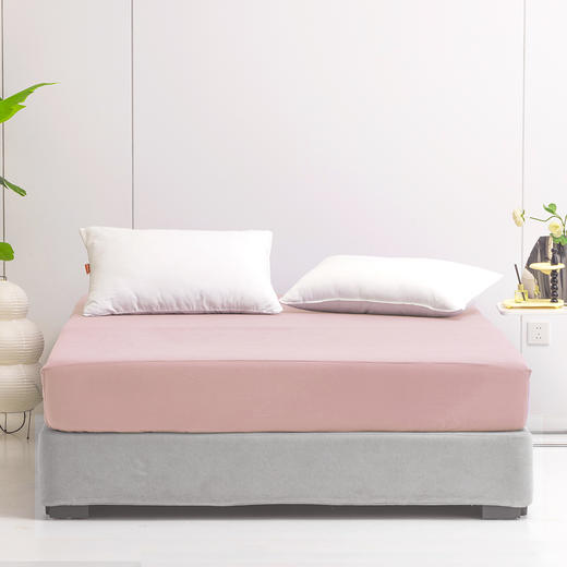 多喜爱 元气colour舒适床笠 妍紫/松石绿/樱花粉/浅绿/海洋蓝/豆沙粉/喵芙 A类标准 28cm高围布 床笠单件床罩全包席梦思床垫套保护罩 商品图3
