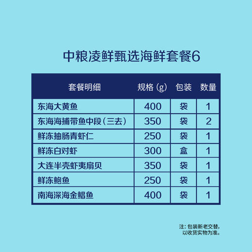 【分仓直发包邮】中粮凌鲜甄选海鲜2650g套餐6（生鲜冻品收到货后请及时放入冰箱储存，如在运输过程中有解冻属正常现象，并不影响品质，请放心食用！） 商品图1