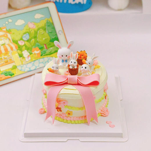 兔宝宝翻糖蝴蝶结蛋糕 商品图4