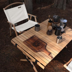 SunnyFeel户外露营折叠桌野营蛋卷桌_可拆卸实木桌榉木黑胡桃桌