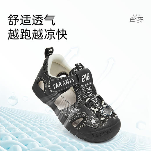 泰兰尼斯218夏季新款童鞋包头沙滩凉鞋男宝宝学步鞋透气女童鞋子 T07T5B5855 商品图2