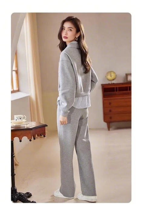 裁缝学苑AS457翻领假两件卫衣休闲裤套装纸样女装两件套样板版型 商品图6