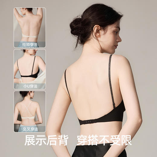 幸棉【祝绪丹同款】内衣女美背小胸显大2025新款挂脖吊带露背文胸 商品图1