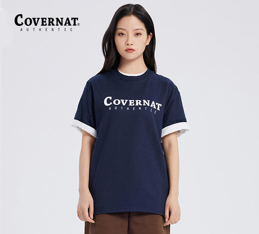 【秒杀】Covernat春男女纯棉标志运动休闲短袖T恤CO2100ST01 商品图2