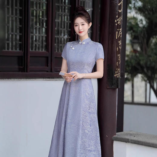 2025新款新中式年轻款少女小清新夏季日常通勤复古国风旗袍GSJ9389 商品图1