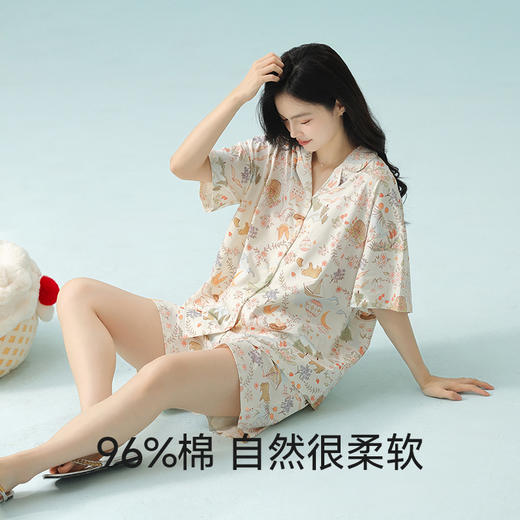 【大牌品质】【抗菌新疆棉】春夏季A类拉架棉睡衣 7A级抑菌防螨超柔凉感纯棉家居服套装 商品图2