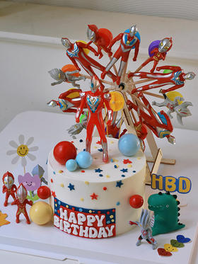 【旋转奥特曼】- 主题款千层生日蛋糕